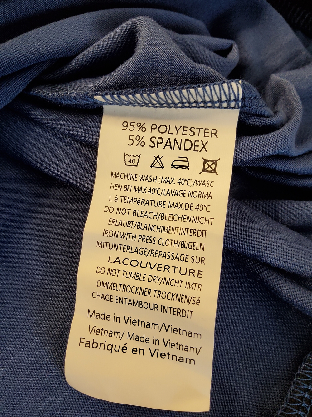 Blue Sleep Gown with Black Trim - Picture 4 of 4